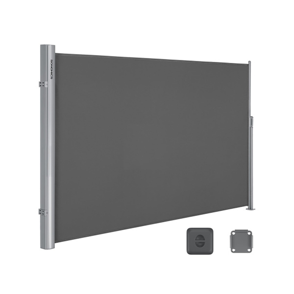 Rootz Sidefortelt Privacy Screen - Balkonskærm - Terrassevindbeskyttelse - Nem montering - Aluminiumsramme - Polyesterstof - 160cm x 300cm x 200cm