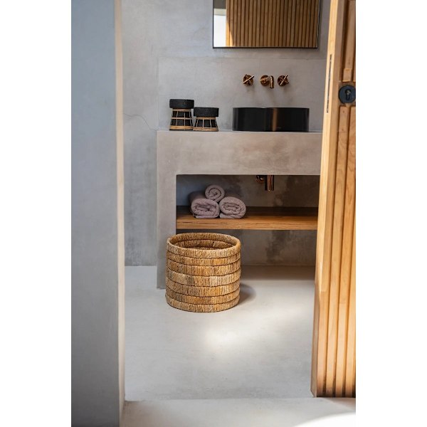 Rootz Chuma Basket - Handwoven Banana Leaf - Rattan Storage - Dekorativ bit - Traditionell konstnärskap - 36 cm x 36 cm x 31 cm