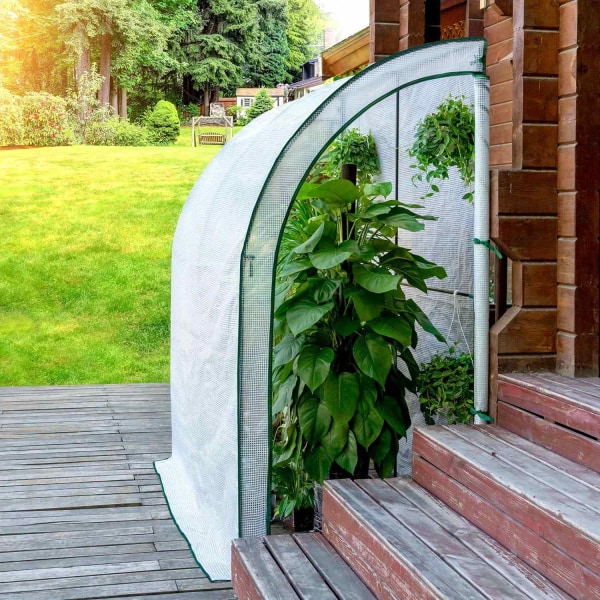 Rootz Premium Lean-to Greenhouse - Trädgårdsväxthus - Utomhusväxthus - UV-skydd - Hållbar design - Enkel montering - 200 cm x 210 cm x 100 cm