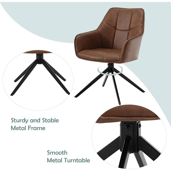 Rootz matstolsset 6-pack - Vridstol - Vadderat säte - Robusta metallben - Mångsidig användning - 58cm x 86cm x 63,5cm