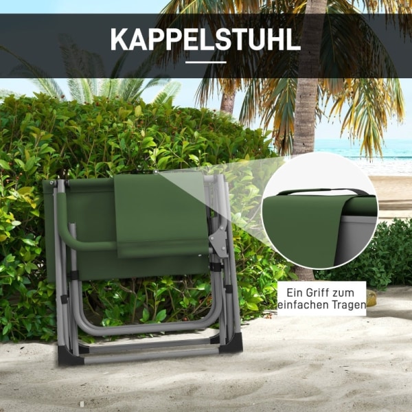 Rootz hopfällbar campingstol - Utomhusstol - Bärbar sits - Rostsäker metallram - Rivsäker Oxford-tyg - 81W x 51D x 87H cm - Grön