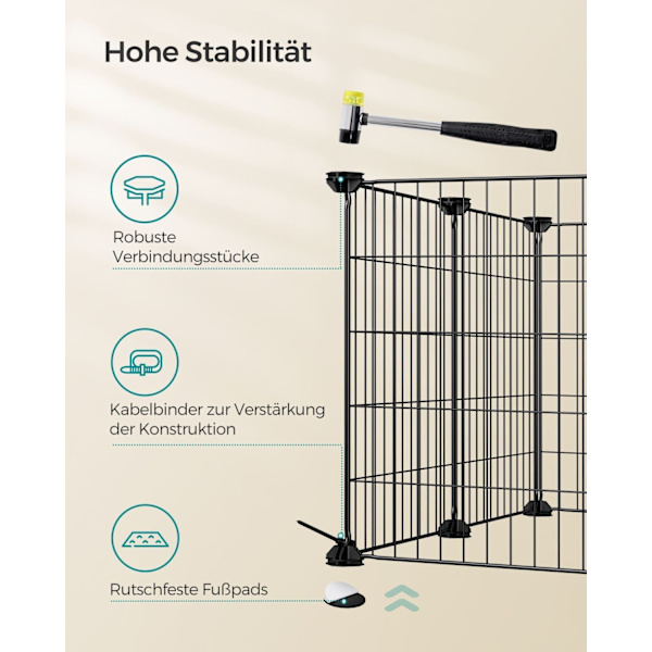 Rootz Black Metal Grid Storage Organizer - Wire Grid Rack - Grid Panel Organizer - Holdbar ABS-plastik - Alsidig opbevaringsløsning - Nem montering -