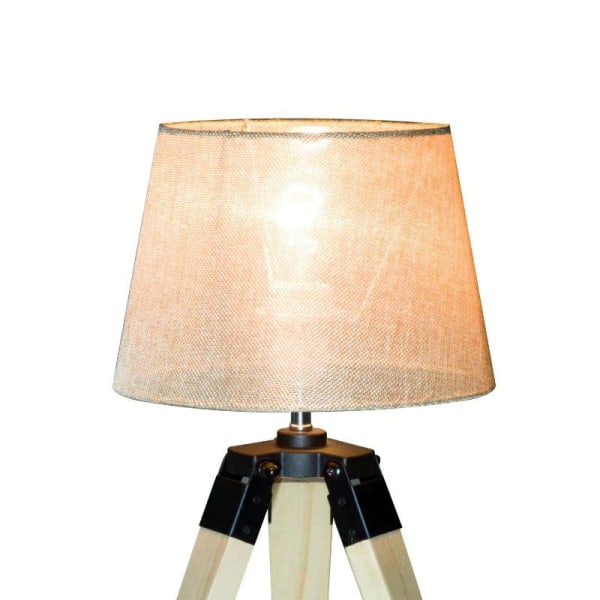 Rootz Table Lamp - Bedside Lamp - Lamp - Pine/polyester - Beige - 24x24x45cm