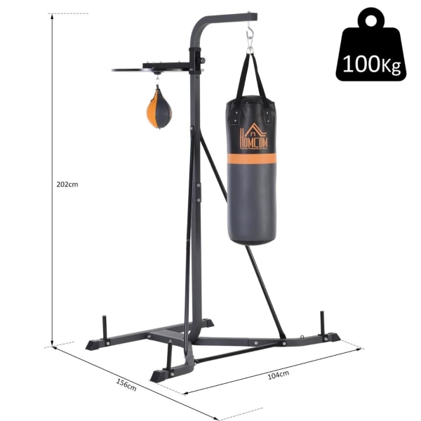 Rootz Boxningssäckshållare - Ställ för boxningssäck - Med boxningssäck - 100 KG - Stål - 104 x 156 x 202 cm