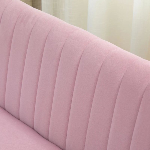 Rootz-sohva - 2-istuttava kangassohva - Istuinsohva - Lounge-sohva - Vaaleanpunainen - 117 X 56,5 X 77 cm