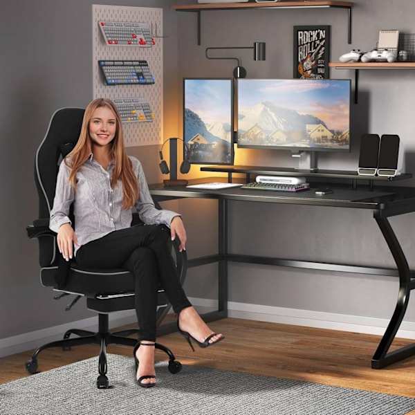 Rootz Gaming Chair - Kontorsstol - Racingstol med hög rygg - Meshöverdrag - SGS testad - 63,5 cm x (117,5-125,5) x 60 cm