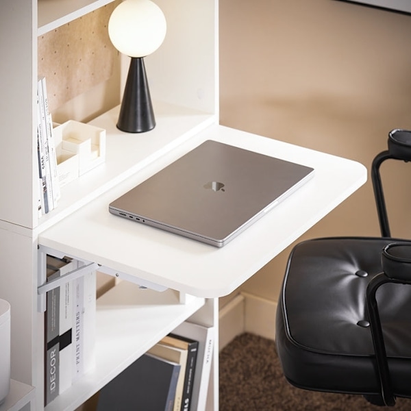 Rootz multifunktionelt skrivebord - Laptop-skrivebord - Hylde - 5 hylder - Opbevaringsplads - 64 cm x 145 cm x 58 cm - PB(E1) Materiale
