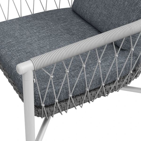 Rootz Havesæt - 4 stykker - Gyngefunktion - Sædehynder - Polyrattan - Metalramme - Grå - 68W x 68D x 67H cm