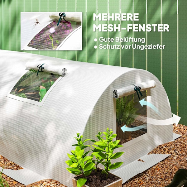 Rootz Foil Greenhouse - Mini Tunnel Greenhouse - UV -resistent växtskydd - Skyddar växter - 200 cm x 80 cm x 45 cm