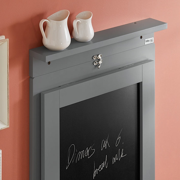 Rootz vægmonteret foldebord med tavle - Skrivebord - Spisebord - Pladsbesparende design - Kreativ Memoboard-overflade - Nem montering - Lysegrå - 50 c
