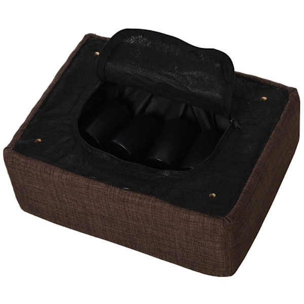 Rootz stilfuld skammel med stofbetræk - Fodstøtte - Sofabord - Komfortabel siddeplads - Alsidig brug - Gulvbeskyttelse - 40W x 30D x 24H cm - Linnedst