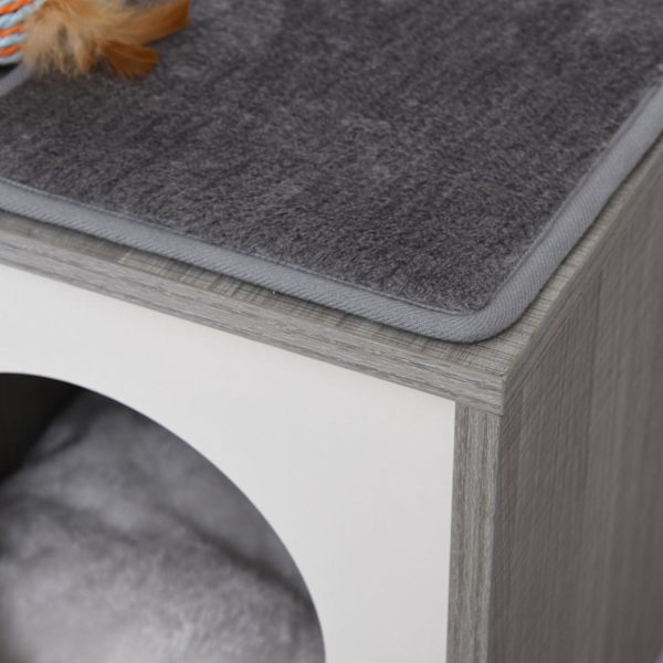 Rootz Kradsestolpe Kattetræ - Grå - Spånplade, Sisal, Plys - 23,22 cm x 15,35 cm x 24,4 cm