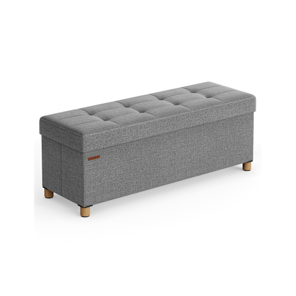 Rootz sædekiste - Opbevaringsbænk - Ottoman - Linnedstof - 38cm x 110cm x 40cm - Skumpolstring - MDF - 112L Kapacitet