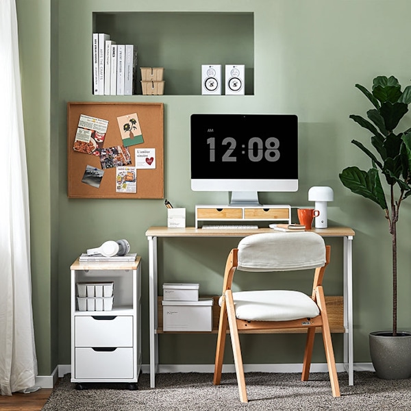 Rootz Monitor Stand Riser - Computerstativ - Desk Organizer - MDF-materiale - 47cm x 11cm x 18cm - Perfekt højde - Pladsbesparende