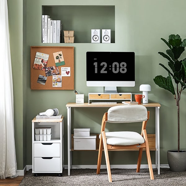 Rootz Monitor Stand Riser - Datorställ - Skrivbordsorganisator - MDF-material - 47cm x 11cm x 18cm - Perfekt höjd - Utrymmesbesparande