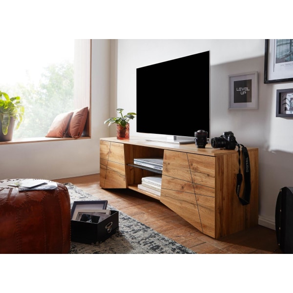 Rootz lowboard træ eg indretning 160x50x40 cm TV kommode med to