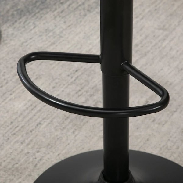 Rootz Set med 2 barstolar - Justerbar i höjdled - Inklusive fotstöd - Moderna kökspallar - PU-läder - Svart + Brun - 46,5 cm x 50 cm x 108 cm