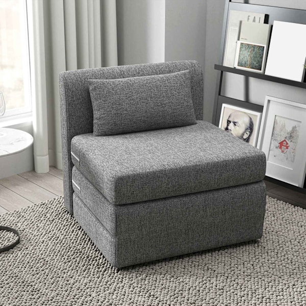 Rootz Sofa Bed - Guest Mattress - Tri -Fold stol - kompakt og alsidig - Metalramme - 80x75x74 cm - Grå