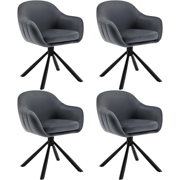 Rootz kääntyvä ruokatuoli - Moderni - Sametti - Pehmeä vaahtomuovipehmuste - 57cm x 79cm x 62cm - 360° Kääntö - Ergonominen muotoilu