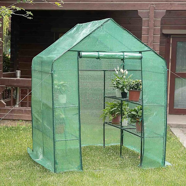Rootz Foil Greenhouse - Puutarhakasvihuone - Kasvisuoja - Optimaalinen ilmanvaihto - Kestävä rakenne - Helppo koota - 143cm x 143cm x 195cm