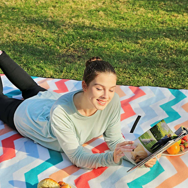 Rootz Picknickfilt - Fleece - Värmeisolerande - Vattentät - Handtag - Rosa - 200 x 200 cm