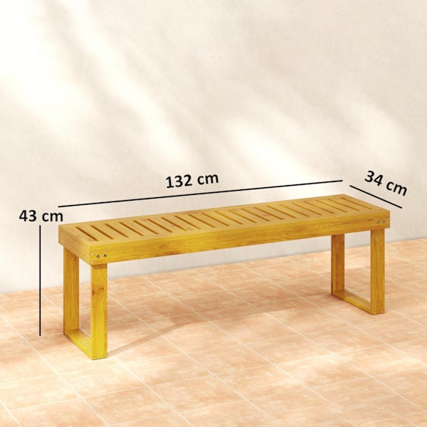 Rootz 2 -personers havebænk - udendørs fyrbænk - Rustik verandasæde - Let at rengøre - 132 cm x 34 cm x 43 cm