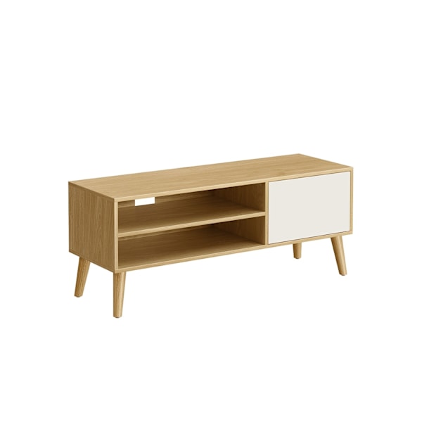 Rootz TV -kaappi - Media Console - Viihdeosasto -ruskea ja valkoinen - iso säilytystila - 120 cm x 40 cm x 49cm