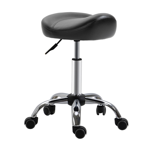 Rootz Salon Pall - Kontorspall - Pall i konstläder - Justerbar i höjdled - Ergonomisk design - 48cm x 48cm x 54-69cm