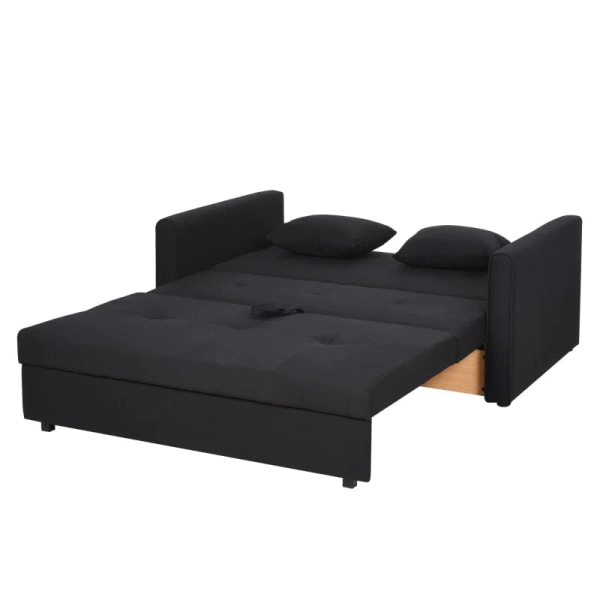 Rootz 2 pers. sovesofa - konvertibel sovesofa - Moderne stof Loveseat sofa sofa med 2 hynder - Skjult opbevaring til stuen - Gæsteværelse - Mørkegrå -