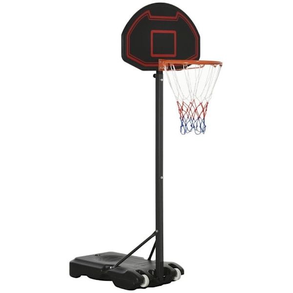 Rootz Basketball Stand - Basketball Hoop - Højdejusterbar - Meget stabil - Stål/PE - Sort - 131 x 49 x 195-250 cm