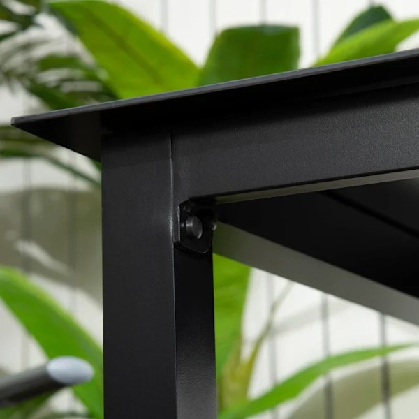 Rootz Garden Table - Ulkopöytä - Outdoor Lounge Pöytä - Säänkestävä - Karkaistu lasi - Musta - 80 x 80 x 74 cm