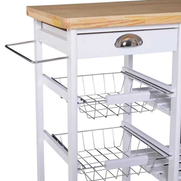 Rootz Serveringsvagn Kök - Vit, Natur - Konstruerat trä, Trä - 29,13 cm x 14,57 cm x 29,92 cm