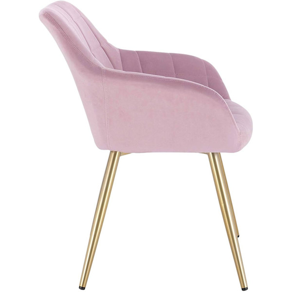 Rootz Set med 4 sammetsmatsalsstolar - Stoppade stolar - Gyllene ben - Bekväma och ergonomiska - Hållbar och robust - Mångsidig design - 43cm x 55cm x
