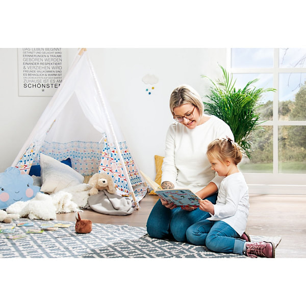 Rootz Kids Tipi Naira telt - indendørs legehus - tipi til børn - med vindue - polyester og træ - 120 cm x 120 cm x 155 cm