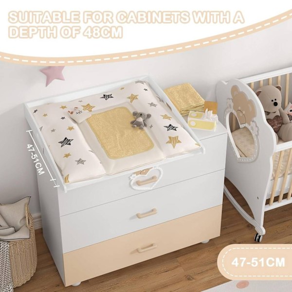 Rootz skötunderlägg - Bytare för baby - Bytstation - 80 cm x 75 cm x 10 cm - Säkert material - Enkel montering