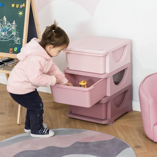 Rootz børnebænk med opbevaringsplads - Pink - Pp - 14,56 cm x 14,56 cm x 22,24 cm