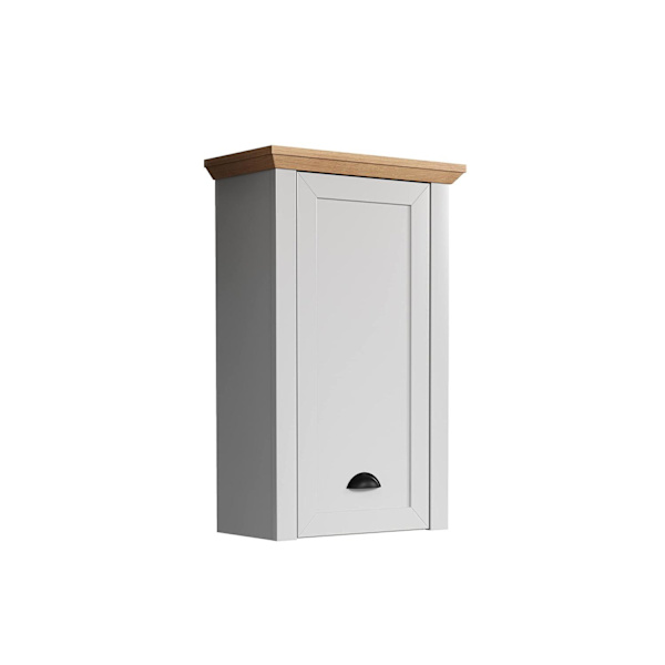 Rootz Wall Cupboard - Stylish Hanging Cabinet with Adjustable Door and Shelf - Grey Oak - 46x73x24 cm