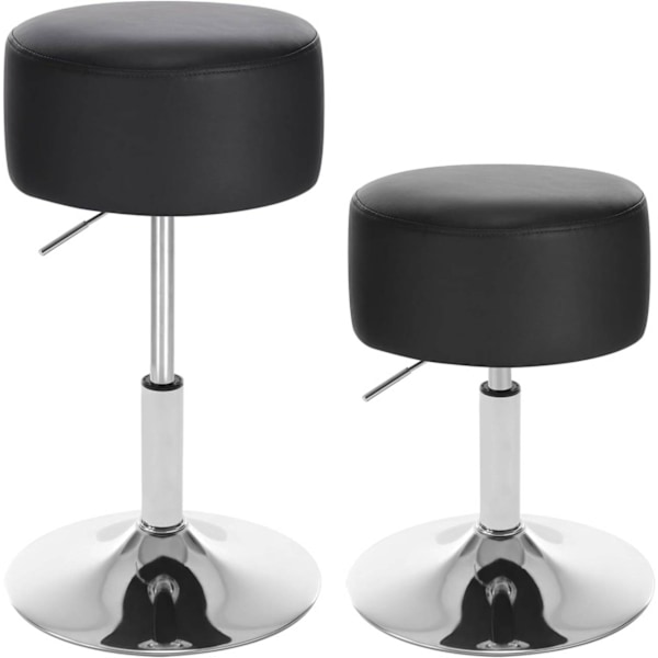 Rootz Swivel Bar Pall - Lågprofilstol - Justerbar Pall - Imiterat läder - 33,5 cm Sits - 52-67 cm Höjd - 38,5 cm Base