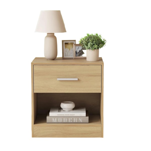 Rootz Bedside Bord med skuffe - sidebord - natbord - Rumbesparende opbevaring - 28,1 x 39,1 x 41,1 cm