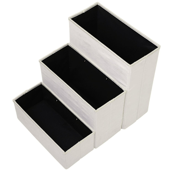 Rootz Pet Stair - Valkoinen - Suunniteltu puu, mokka, fleece - 15,75 cm x 21,26 cm x 18,89 cm