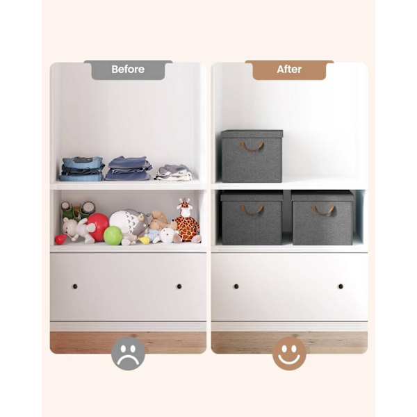 Rootz 3-delad förvaringslåda med lock - Organiseringsfack i tyg - Hopfällbar design - Material som andas - 20L/27L/36L/51L - Multifunktionell - 1x 20L