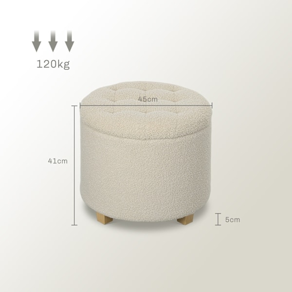 Rootz Round Stole With Storage - FootSnol - Ottoman - Rummelig 31,8L Storage - Ø45 X 41H CM - Brun