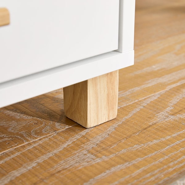Rootz Office Storage -kaappi - arkistokaappi - puinen järjestäjä - valkoinen ja ruskea ulkonäkö - 90x75x45cm - MDF & kumipuu