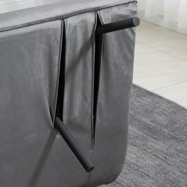 Rootz 2-personers fløjlssovesofa - sovesofa - sovesofa - Justerbart ryglæn - tyk polstring - 102 cm x 73 cm x 81 cm (sofa) / 183 cm x 98,5 cm x 26 cm