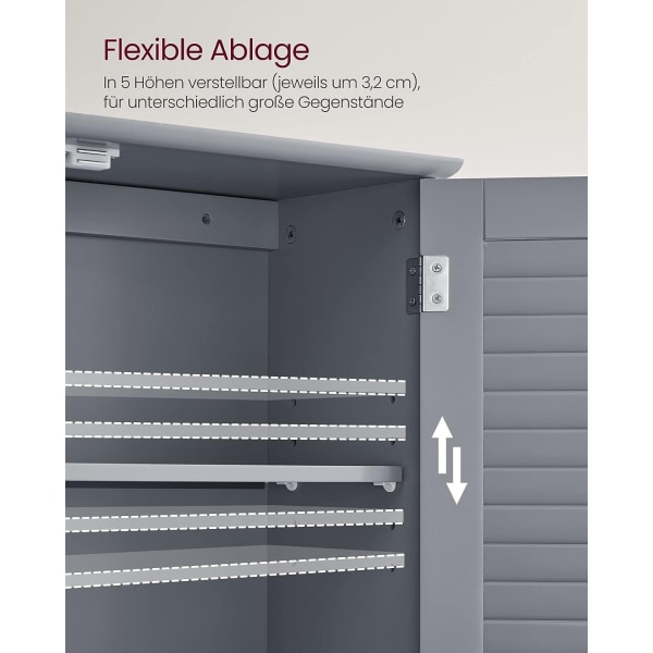Rootz badrumsskåp - Förvaringsenhet - Organizer - MDF-konstruktion - Mystical Grey - 30cm x 30cm x 82cm - Lätt - Robust - Enkel montering