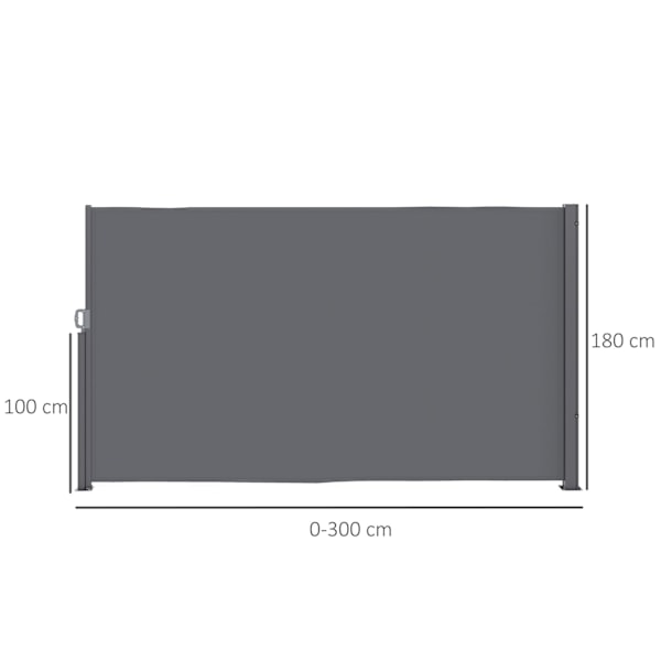 Rootz Side Awner - Udvidelig uigennemsigtig beskyttelse af privatlivets fred - Solbeskyttelse - UV -resistent - 300 x 180 cm