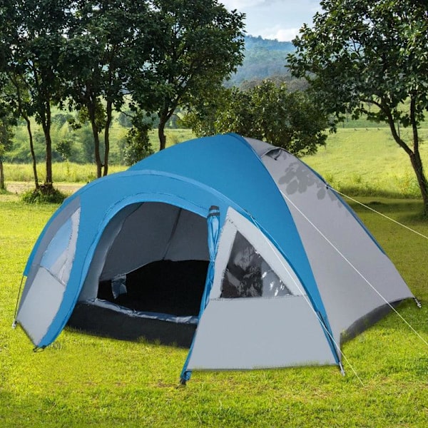 Rootz Camping Tent - Family Tent - Automatic Pop Up - Tent - Blue/Grey - 210 X 210 X 140 cm