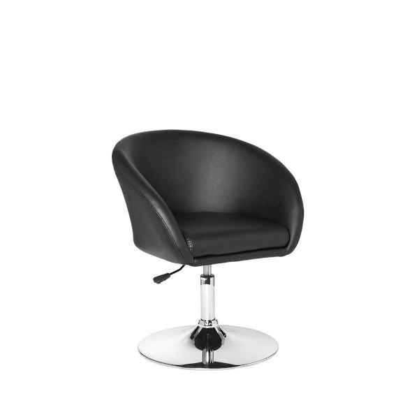 Rootz design relaxfåtölj loungefåtölj cocktailfåtölj syntetiskt läder svart - Vridbar fåtölj - Matsalsstol 120 kg - Klubbfåtölj läderlook - Vridstol M