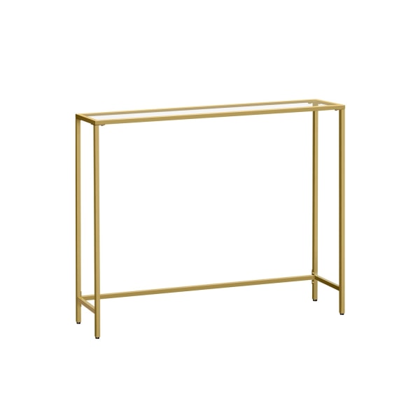 Rootz Glass Steel Console Bord - Lätt guld Transparent - Entrébord - Soffbord - Härdat glas - Robust stålstomme - Modern design - 20cm x 100cm x 80cm
