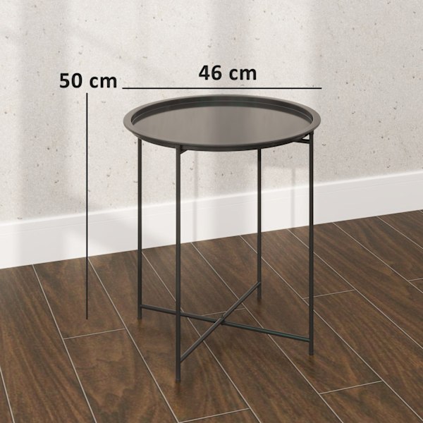 Rootz Round Garden Table - Terrassbord - Fällbart utomhusbord - Hållbart stål - Ø46cm x 50 cm